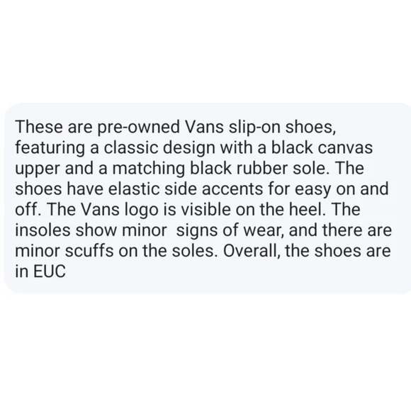 Men's Unisex EUC Vans Slip-On Sneakers Black sz.8 - Picture 11 of 11